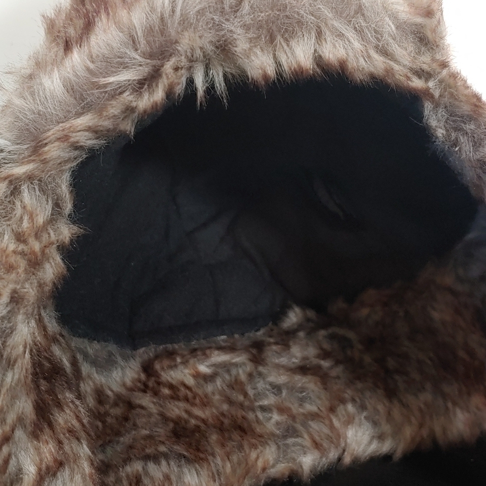 Swiss Tech Pink Metallic Faux Fur Trapper Hat Chin Strap Secure - Picture 4 of 6